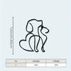 Metal Wall Art Line Art Pet Memorial Gift Cat Dog Heart Shape Minimalist Iron Decor Animal Lovers Home Christmas Decoration