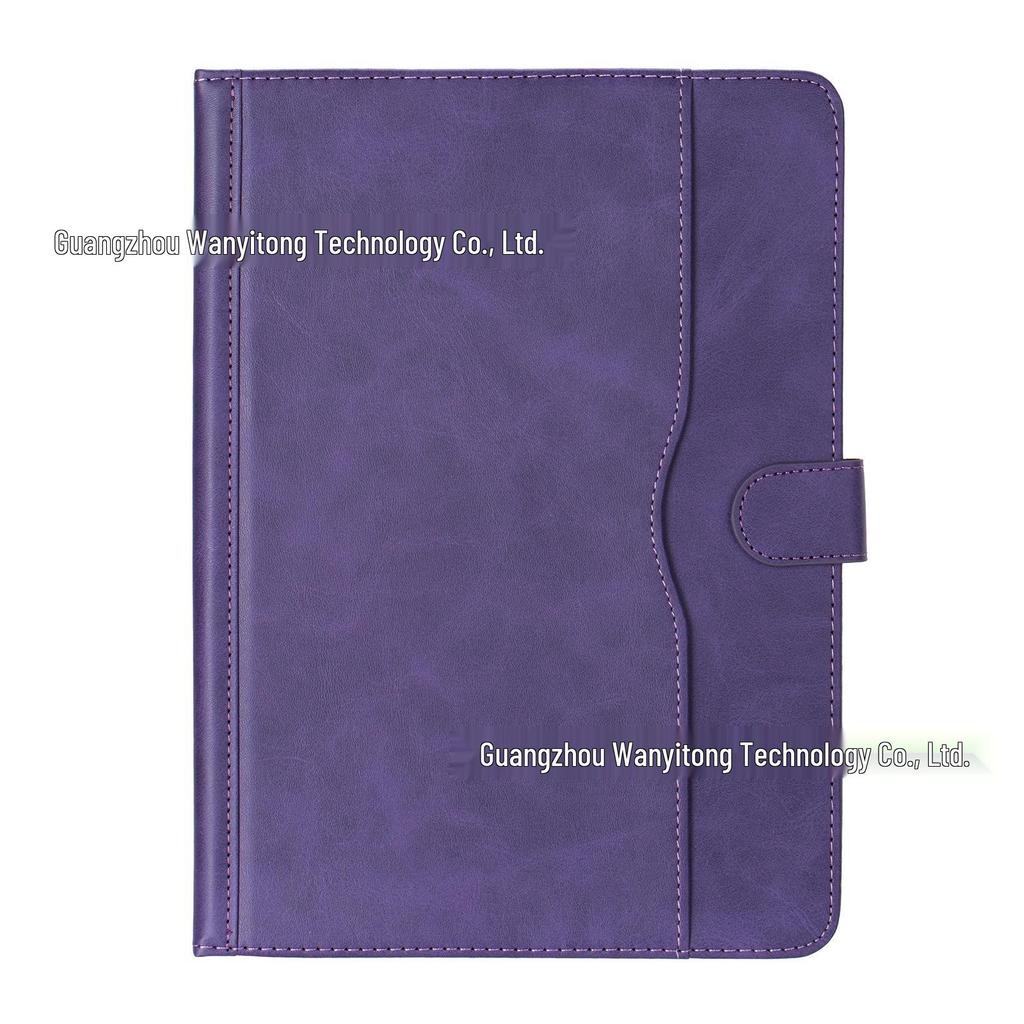 Universal Two-Color Cowhide Leather Tablet Case with Silicone Pull Hooks for 7-10 Inch Models