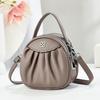 Pu Mini Round Bag With Zipper Closure For Daily Womens Fashion Accessory