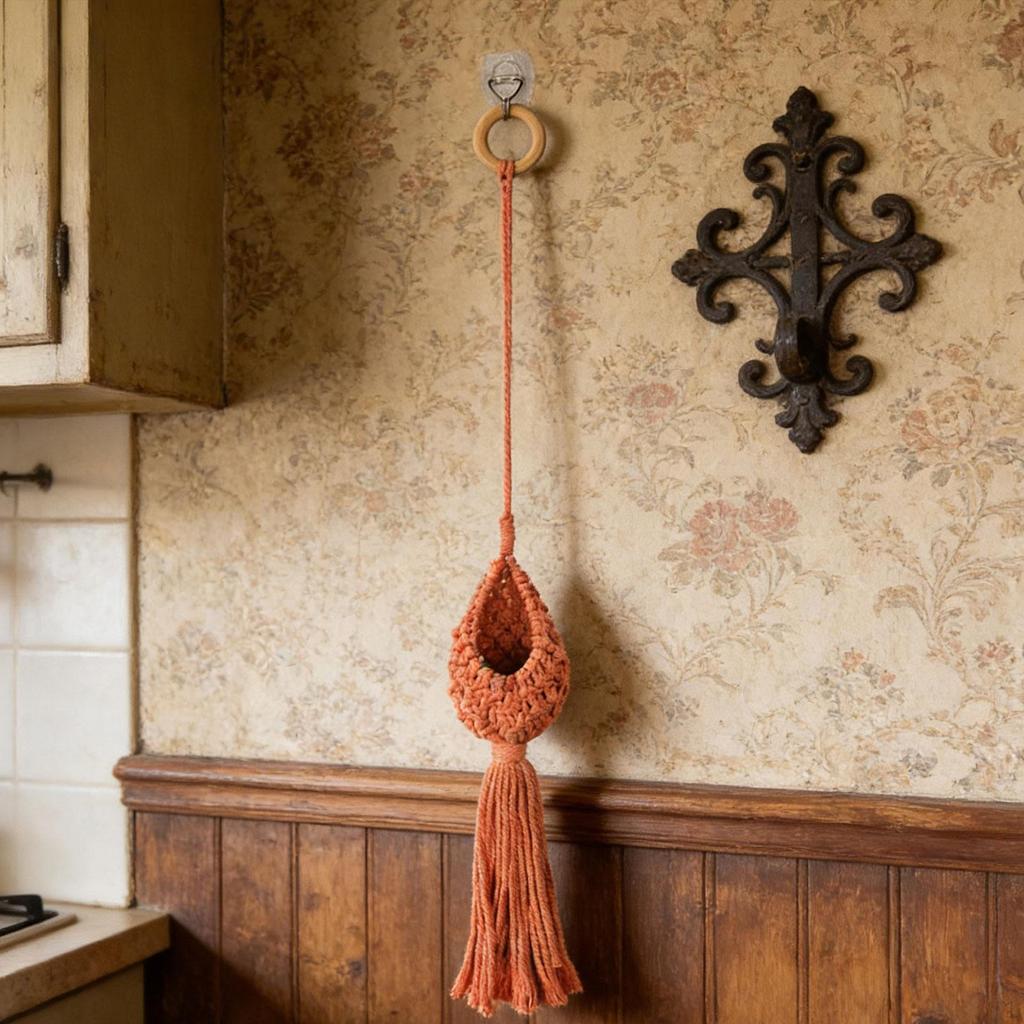Decorative Macrame Pot Hanger, Indoor Hanging Planter Basket