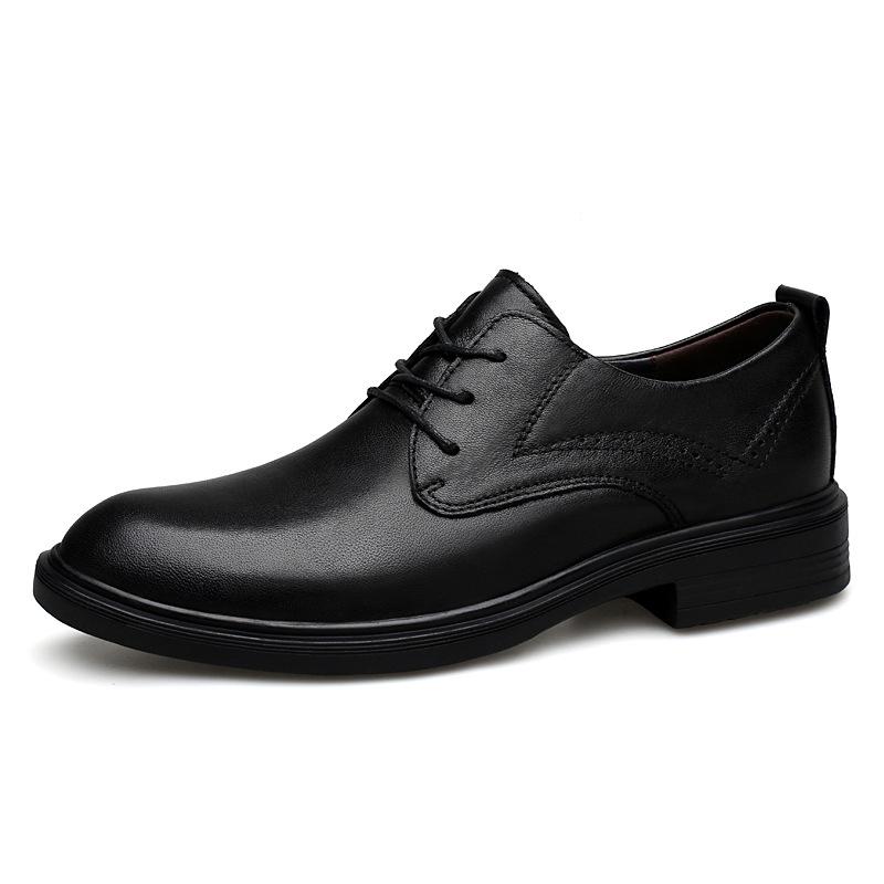 Spring and Autumn British Casual Business Dress Leather Shoes Men's Shoes Height Increasing Single Shoes Platform Height Increasing Shoes Casual Suit