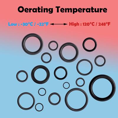 200Pcs Rubber O-ring Gaskets Seal Ring Set Nitrile Rubber High Pressure O-Rings NBR Faucet Sealing Valve O Rubber Rings Set