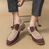 2024 Men New Oxford Shoes Color Block Cow Suede Casual Dress Man Lace Up Shoes  Walk Sneakers Daily Commute Casual Leather Shoes