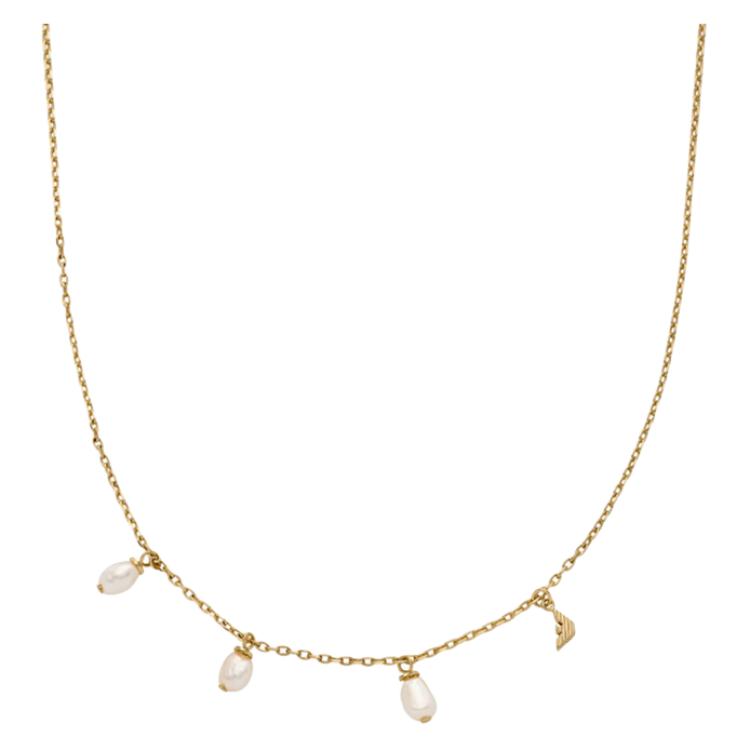 

Emporio Armani Baroque Pearl Brass Necklace Women necklace Gold EGS3197710 Basic Packaging-Box