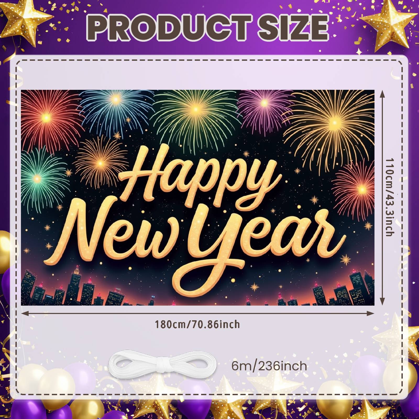 

Festive Backdrop Night Sky Background Holiday Background Yearly Display Golden Lettering Happy New Year Banner For Holiday Home