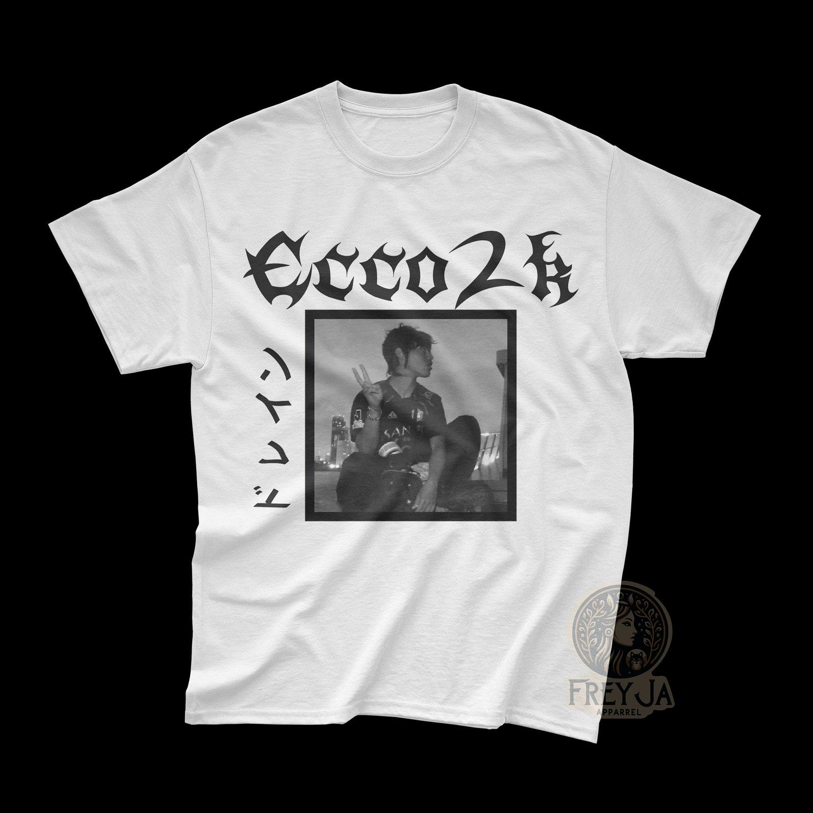 Ecco2k Exclusive T-Shirt - Drain Gang Merch - Bladee Shirt - Thaiboy Digital Tee - Whitearmor - Music Apparel Gift M