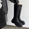 But knee boots women's thick-soled high boots versatile thin boots thick legs 2025 new spring small elastic boots
