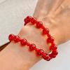 7A High-quality, ice-clear, new pigeon-blood red natural carnelian bracelet, necklace, and string of beads Authenticity guaranteed, re-inspection