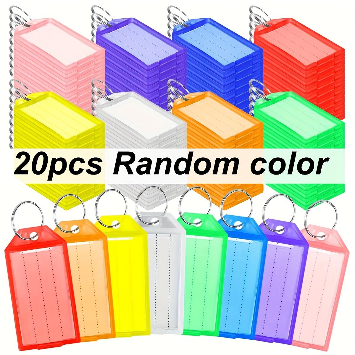 

20/50pcs Flap Transparent Key Label Colorful Plastic Keychain Label plate DIY Double Sided Marking ZSY