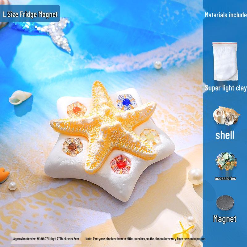 DIY Shell Clay Refrigerator Magnets: Parent-Child Creative Activity Kit