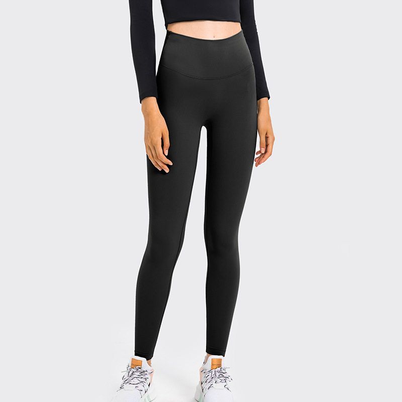 Fashion High Waist Hip Lift Nude Feel Yoga Cropped Pants Thin Stretch Large Skinny Running Sports Peach Hip Yoga Pants