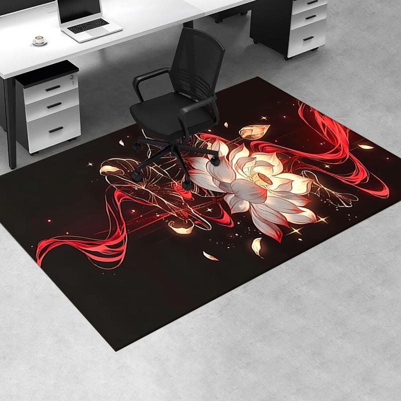 Lotus Chair Mat Office Carpet Oversized Rug for Home Decor, Sofa Carpet, Office Flooring, Gift Idea Suitable for Bedroom, Living Room