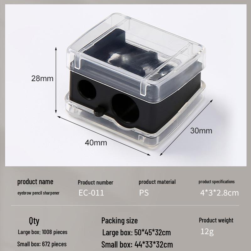 Beauty Makeup Dual-Hole Sharpener for Eyeliner and Eyebrow Pencils