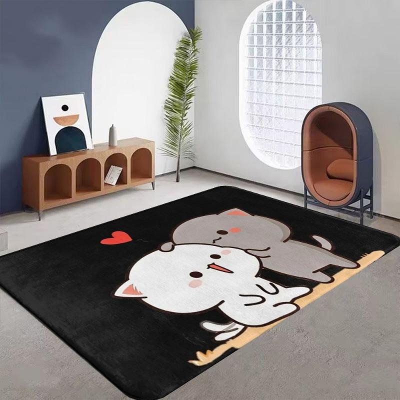 

Cute Cartoon Cat Carpet Mat Rug Home Decoration Kitten Design Non Slip Floor Rug for Living Room Bedroom Door Mat Rugs 40X60CM