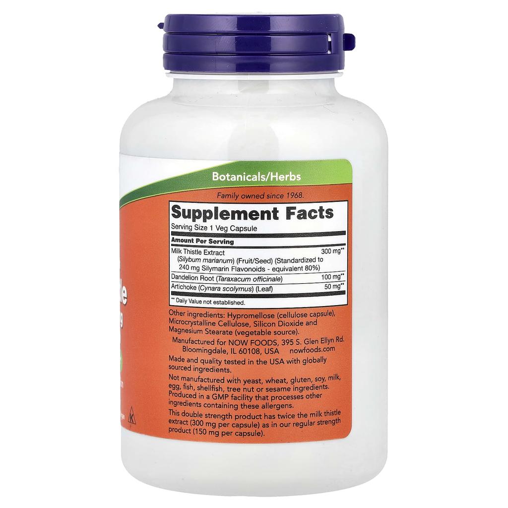 Milk Thistle Extract, Double Strength, 300Mg, 200 Veggie Caps