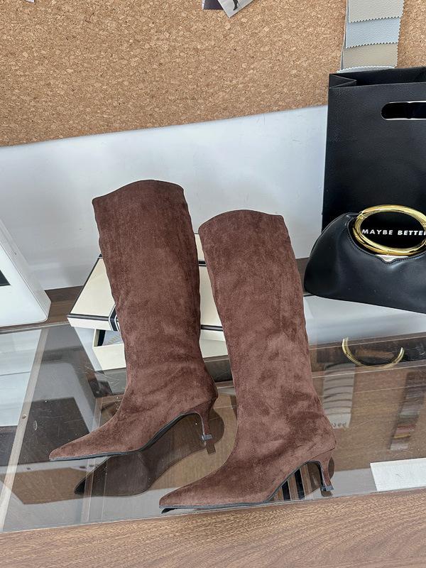 2025 new retro simple pointed high-heeled boots Roman style trendy temperament fashionable versatile show long legs