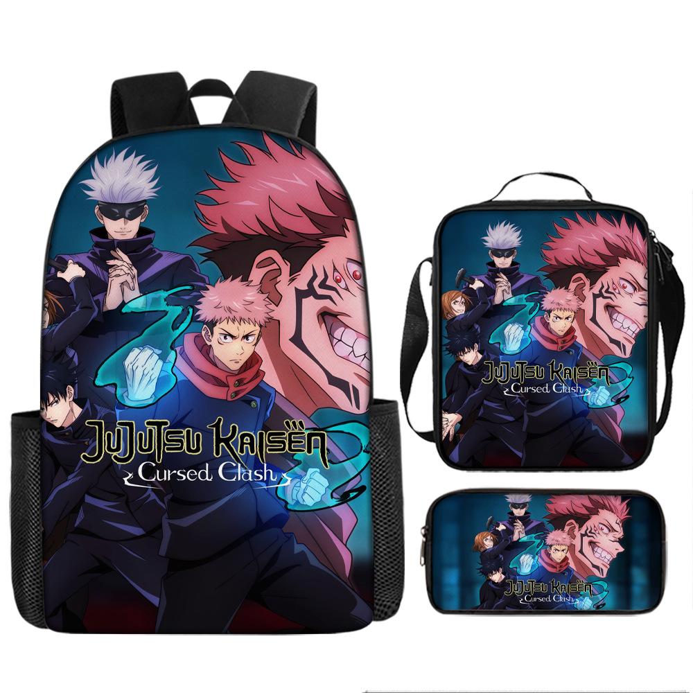 Spell Return Battle School Bag Elementary School Student Animation Backpack Large Capacity Three-piece Set