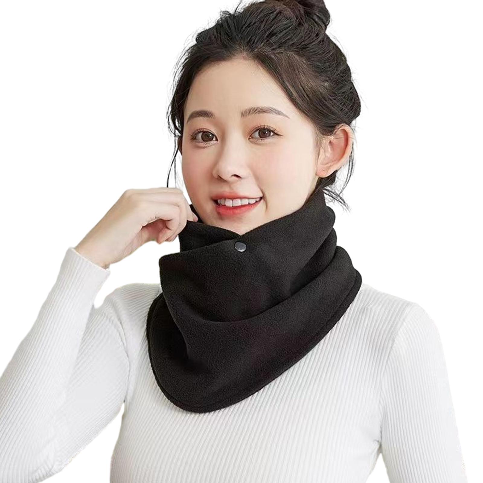 

Winter Scarf for Men Woman Fleece Thick Bandana Knitted Warm Solid Scarf Women Neck Warmer Thick Handkerchief Ski Mask чёрный