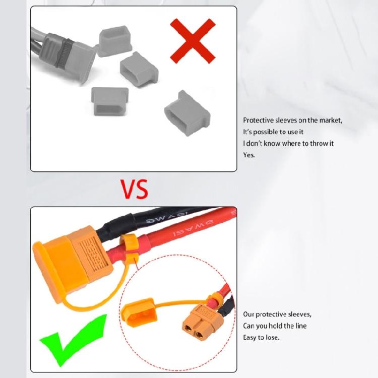 XT60 Connector Protective Sheaths XT60 Connector Covers for Male and Female Plugs, Preventing Contamination Accessories