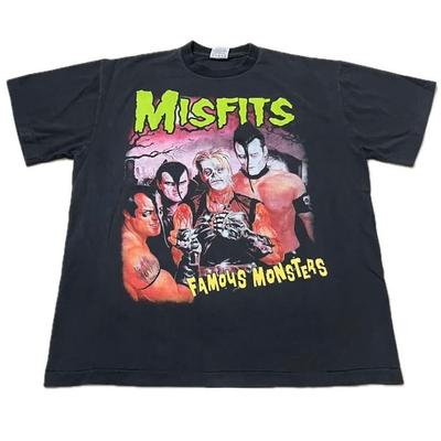 Vintage Misfits Famous Monsters 90. gadu PANK Single Stitch T-krekls PĀRSPIEDUMS
