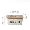 Ceramic Butter Box Butter Dish with Bamboo Lid and Knife Ceramic Butter Container with Lid for Countertop Butter Keeper Holder