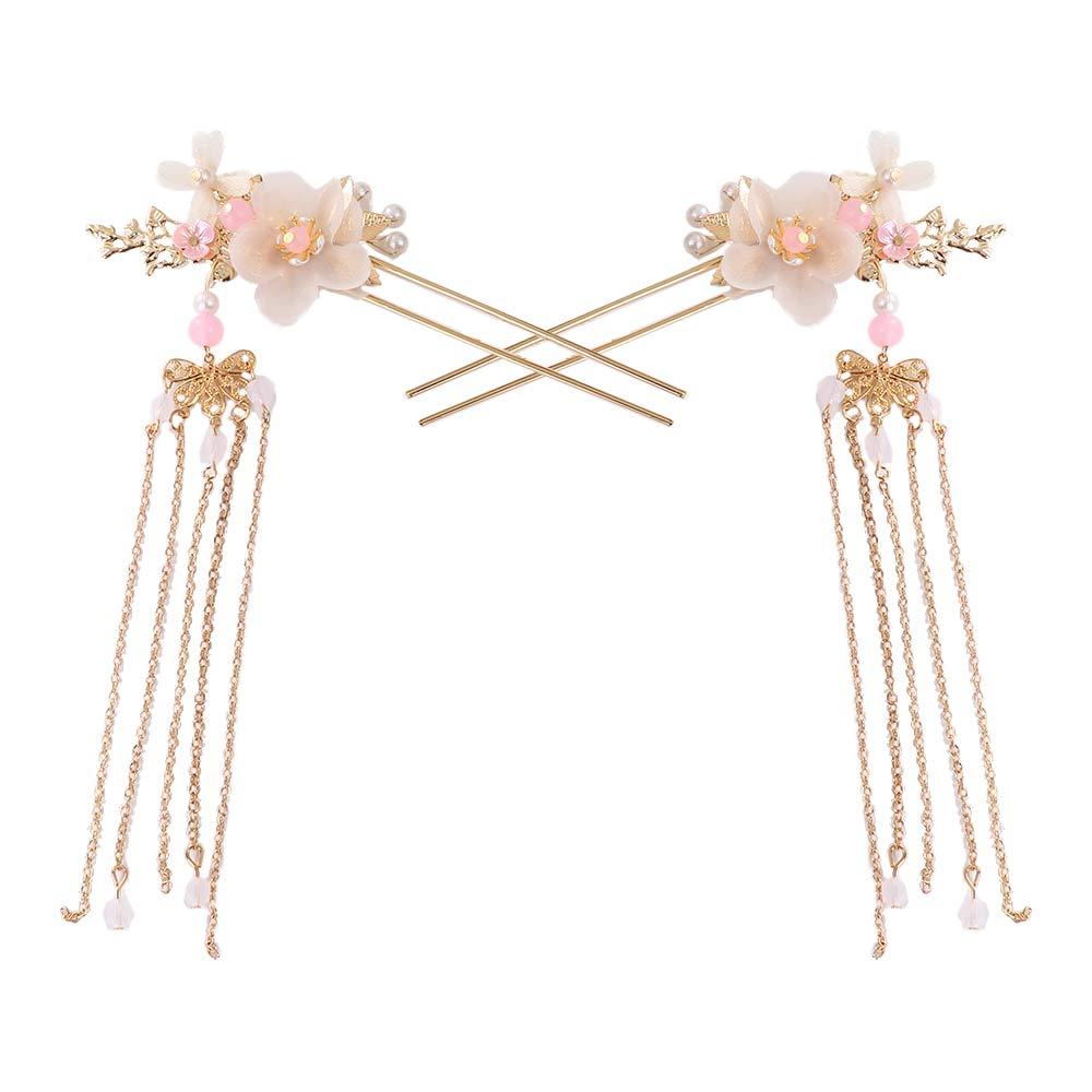 Headpiece Tassel Chinese Fashion Long Crystal Hanfu Hair Stick Earrings Hair Comb Headwear Sets