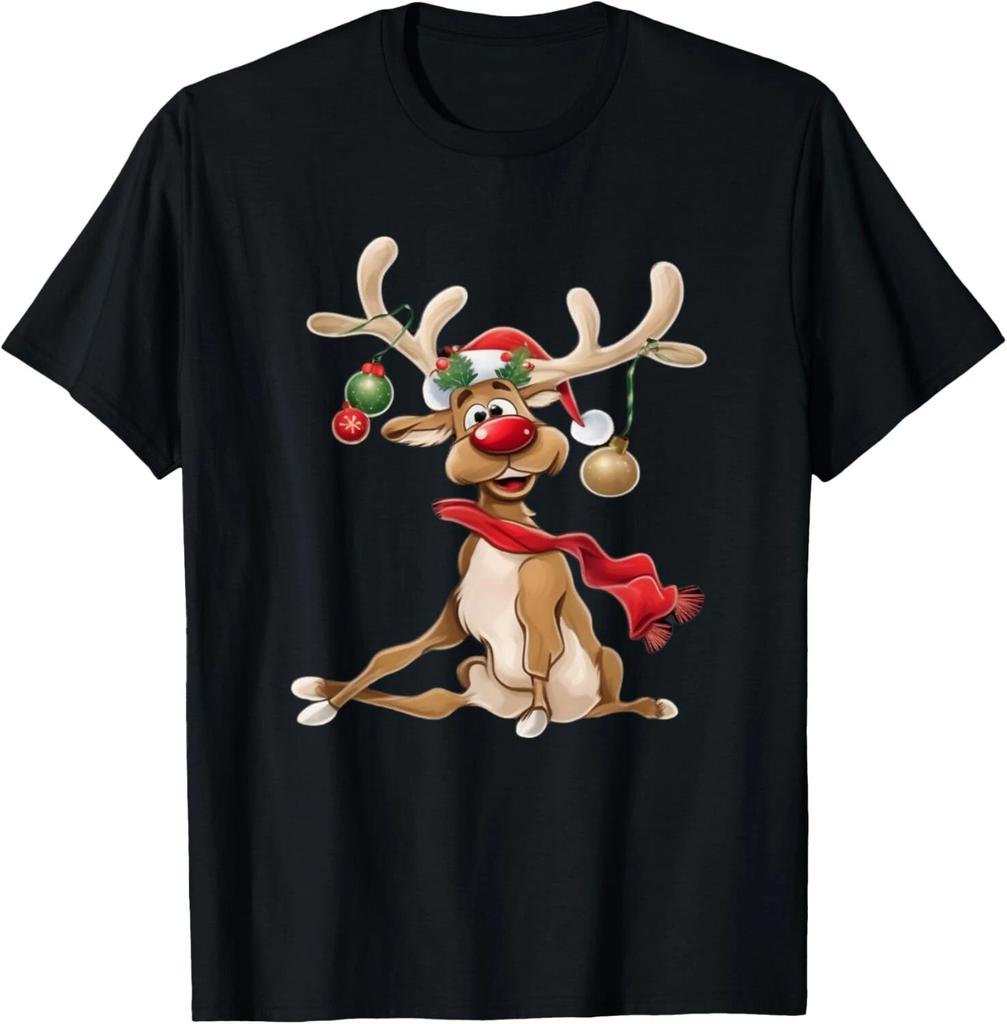 Merry Christmas T- Shirt Women Gifts for him funny Reindeer T- Shirt