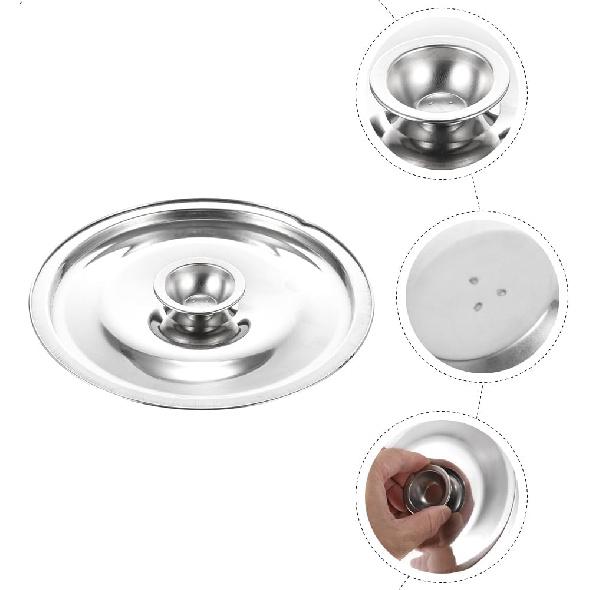 Milisten Stainless Steel Taste Cup Lid Mini Saucepan Lid Cookware Metal Seasoning Universal for Pots and Pans Universal Pot Stainless Steel 8 Inch