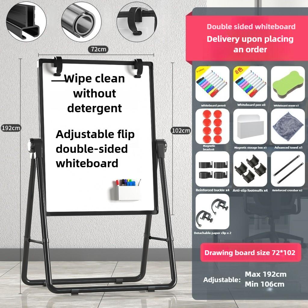 Quadro Branco Magnético Dobrável 360 Graus Quadro Branco Magnético de Pé Premium Quadro de Avisos Magnético Dupla Face Quadros de Escrita Suportes