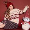 Betu Women's Fair Isle Diamond Pattern Sweater