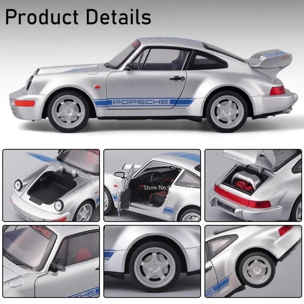 1:24 Scale Eldorado Biarritz 911 Sports Car Model Toy Metal Diecast Sound Light Shock Absorption Models Home Decoration Gifts