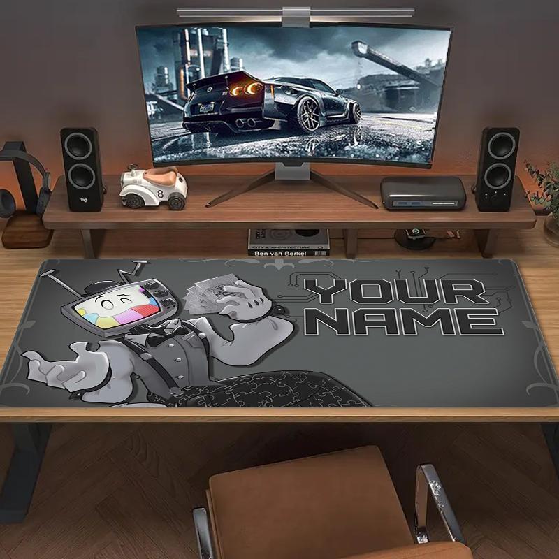 Custom Name Mr Puzzles Smg4 Mouse Pad Large Gaming Table Cushion Non-slip Laptop Tablet Big Mousepad XXL Mat Mini PC Playmat With Lock edge_XIA