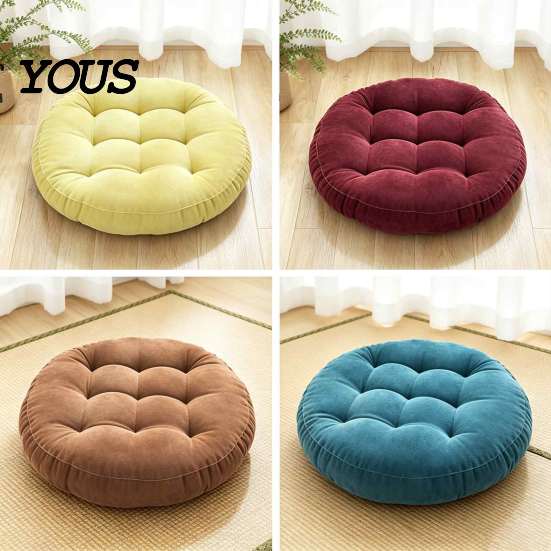 High Elasticity Chair Cushion Round Corduroy Cushion, 16.5 Inch Ultra Soft Seat Pad, Portable Support for Travel Washable Floor Reading Nook