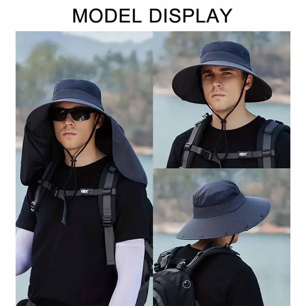Sun Fishing Hat – Outdoor UV Hat with Neck Flap and Face Cover, Breathable Wide Hat for Summer Fishing, Hiking, and Travel