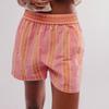 Women's Shorts Fashion Striped Casual Elastic-pocket Beach Shorts Women's Pants