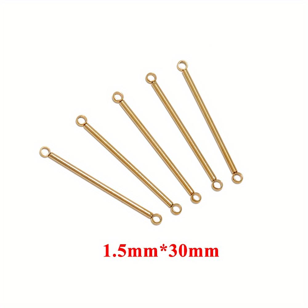 10pcs Stainless Steel 20mm/30mm Bar Stick Connectors Gold Color Plated Drop Earrings Jewelry Making Necklaces Components