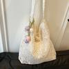 Simple and fashionable shoulder bag flower lace summer gentle fairy beauty large capacity lazy wind hollow commuter tote bag