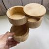 Eco-friendly Kitchen Products Bamboo Wood Triple Salt Spices Storage Container Box with Magnetic Swivel Lids