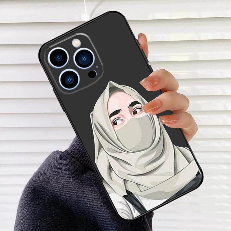 Islamic Hijab Girl Queen Phone Case For iPhone 16 15 14 13 11 12 17 Pro Max mini 15 16 Plus 16e 17 Air Cover Fundas