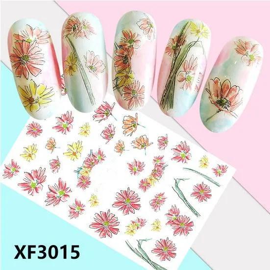 1 Sheet Colorful  Flowers and Animals  Water Transfer Slider for Manicure Nail Art Decoration Nail Sticker
