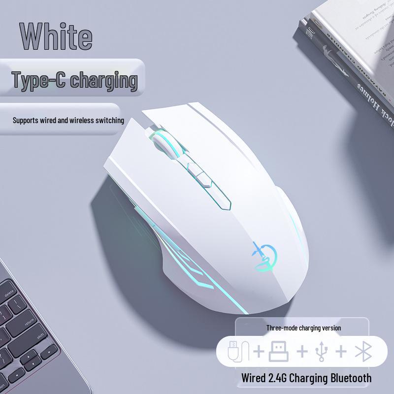 Wired Silent Mechanical Gaming Mouse with Side Buttons for Laptop/Desktop