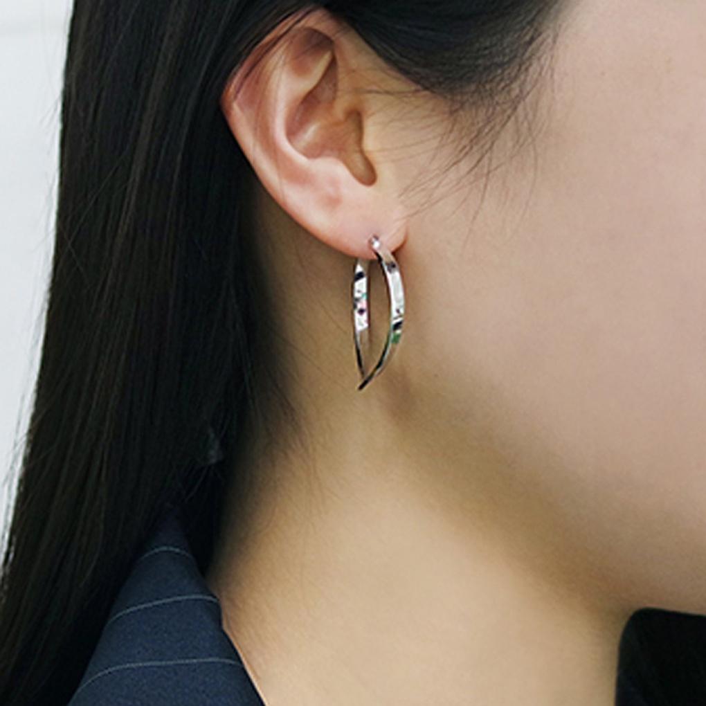 PAULBRIAL PSBE0030 (WG) Wave Hoop Ring Earrings