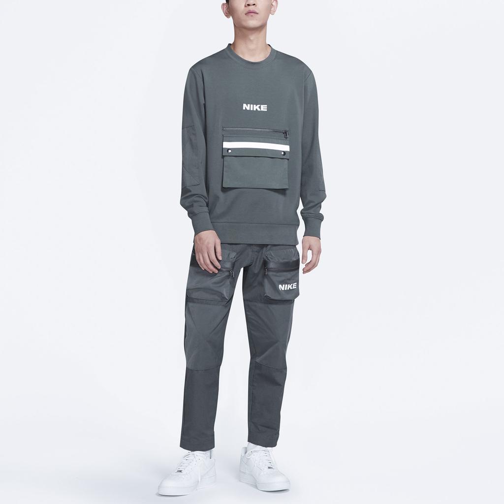 Nike Sweatshirts Men's Gray Crew Neck Moderate Regular DA0070-068