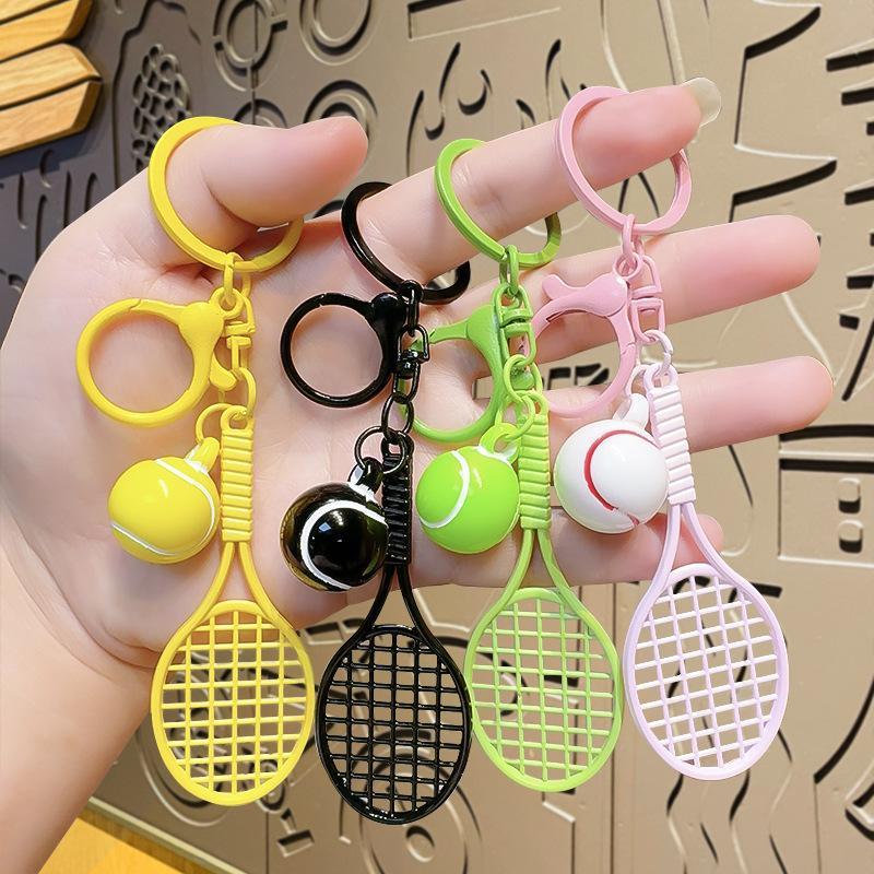 Mini Keychain Tennis Party Favors Tennis Ball Key Ring Tennis Bag Pendant Sports Keychain For Boys Girls School Carnival Reward