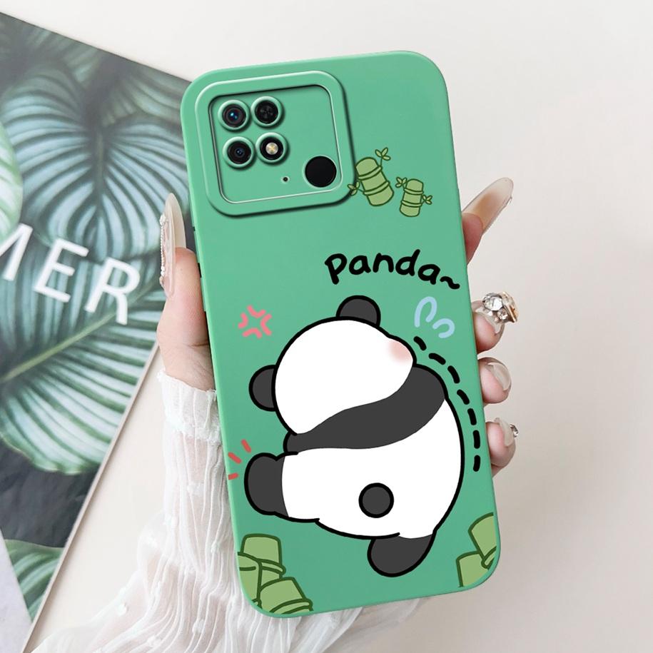 For Xiaomi Redmi 10C Case Cute Panda Rabbit Cartoon Matte Back Cover For Xiaomi Redmi 10 Power Shockproof Bumper Redmi10C Fundas
