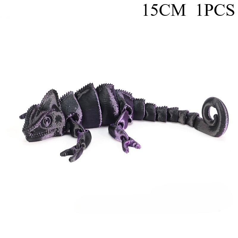 15cm Fashion 3D Printed Dragon Chameleon Figures Multi-joint Movable Simulation for Home Accessories Kids Gift Room Decoration