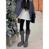 Thick-soled snow boots Children's long boots Fleece warm thick-fleece cotton boots Northeast cotton shoes long