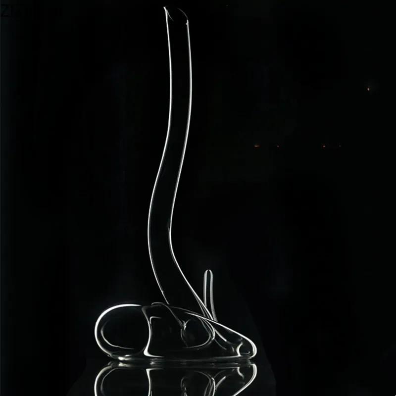 Ručně vyráběná kreativní karafa ve tvaru hada, sada sklenic na červené víno z průhledného skla, domácí dávkovač vína, karafa 1800 ml, vinná sada