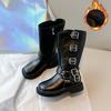 Girls Boots Children's Two Cotton Boots 2025 New Autumn and Winter Princess Girls Maillard Tall Martin Leather Boots