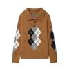 Retro Plaid Polo Collar Sweater - 2026 Autumn/Winter Fashionable Knit Top